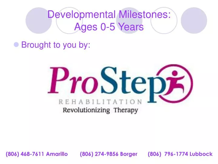 developmental milestones ages 0 5 years