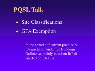 PQSL Talk