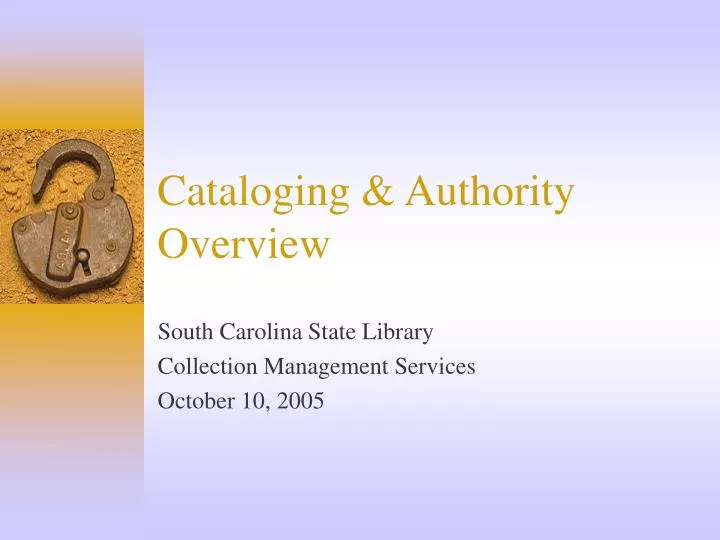 cataloging authority overview
