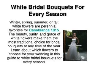 White Bridal Bouquets For Every Season