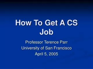 How To Get A CS Job