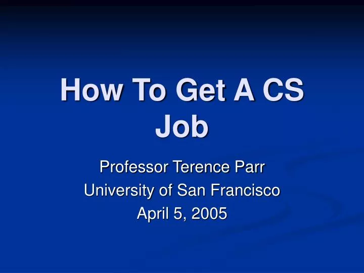how to get a cs job