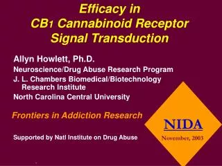 Efficacy in CB 1 Cannabinoid Receptor Signal Transduction