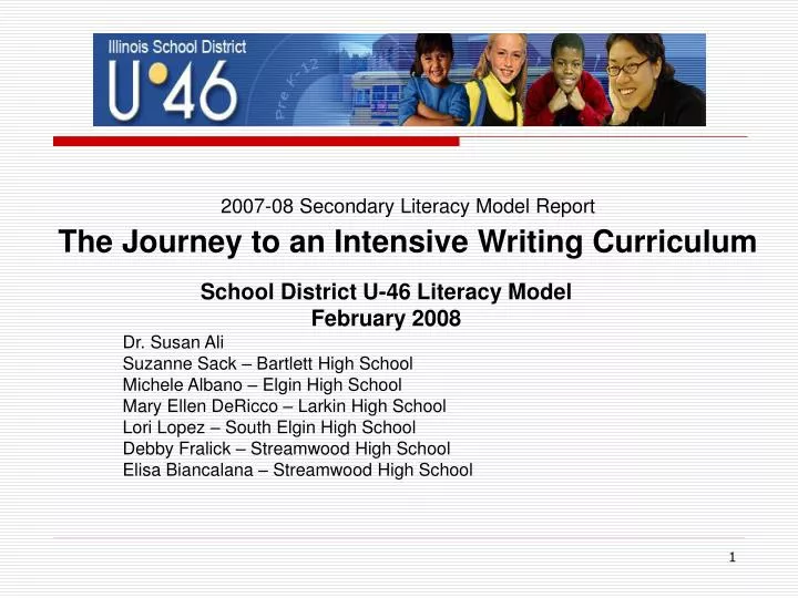 2007 08 secondary literacy model report the journey to an intensive writing curriculum