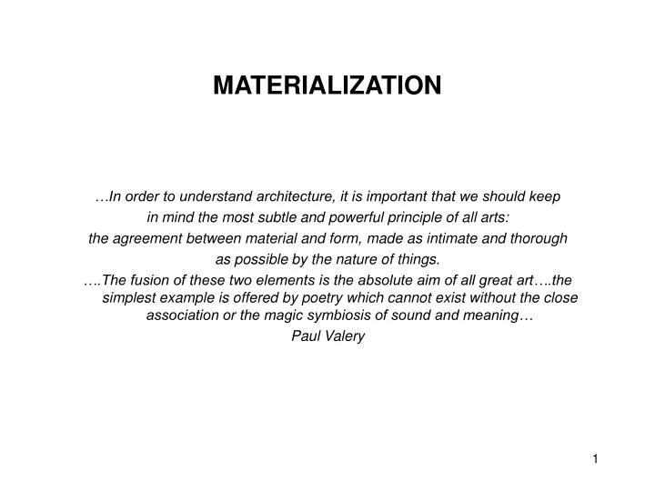 materialization