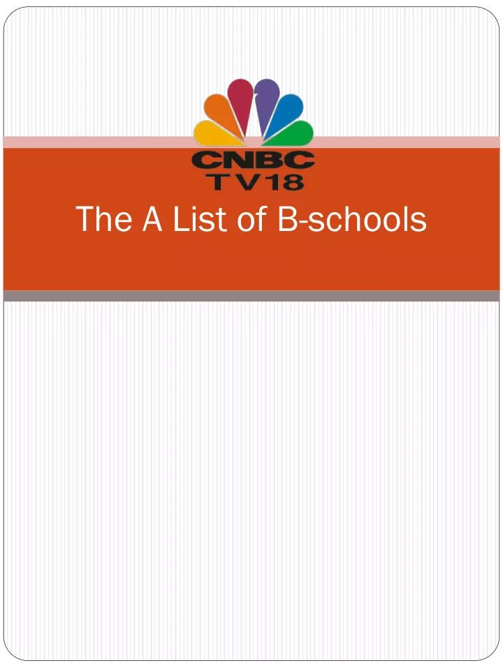 the a list of b schools