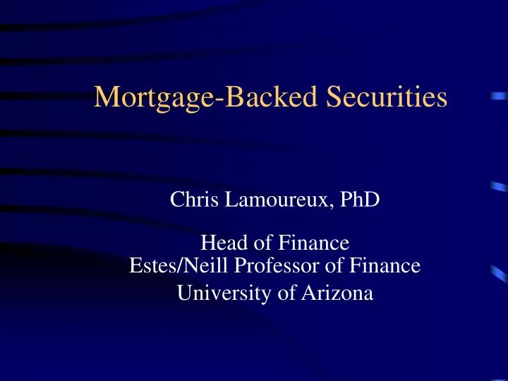 mortgage backed securities