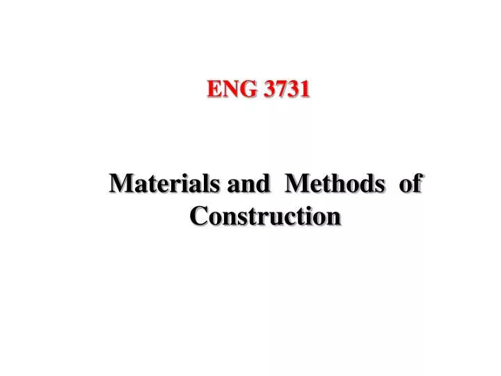 materials and methods of construction