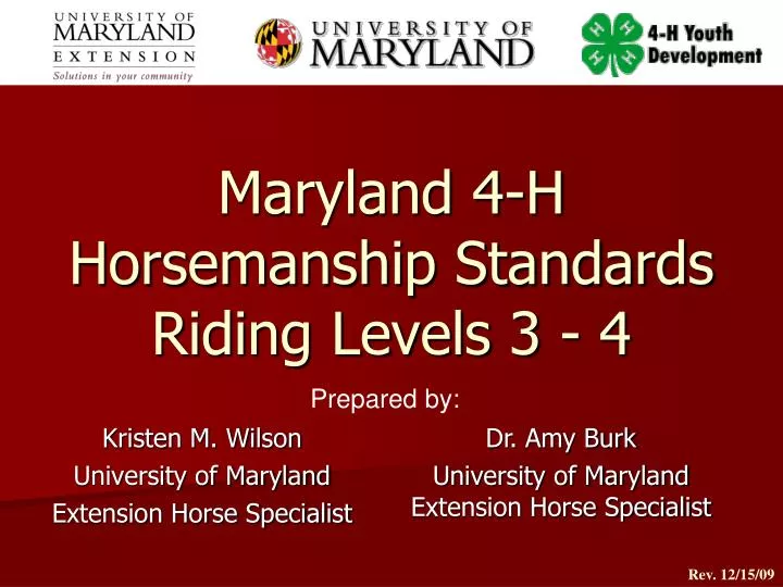 maryland 4 h horsemanship standards riding levels 3 4