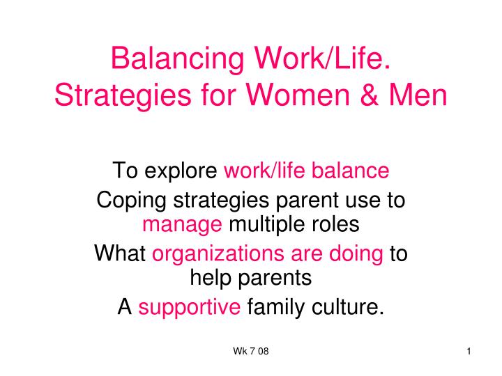 balancing work life strategies for women men