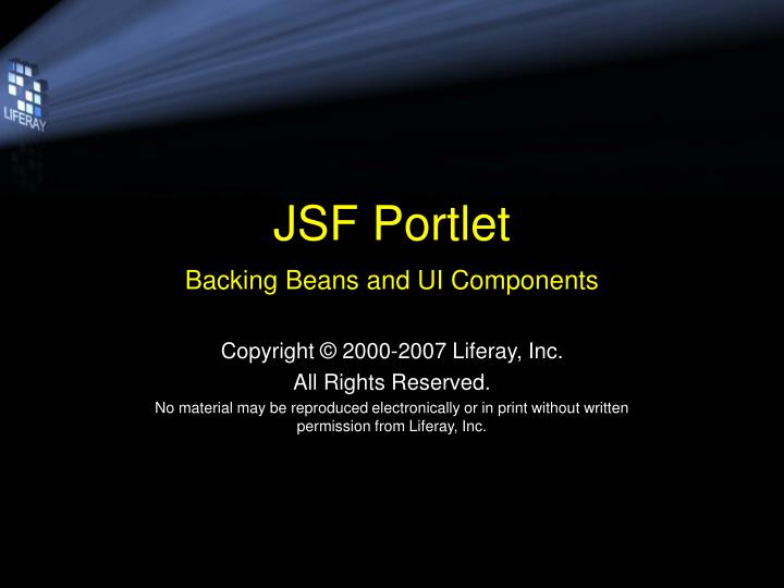 jsf portlet backing beans and ui components