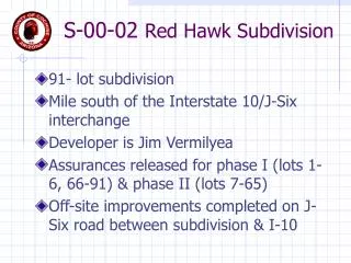 S-00-02 Red Hawk Subdivision