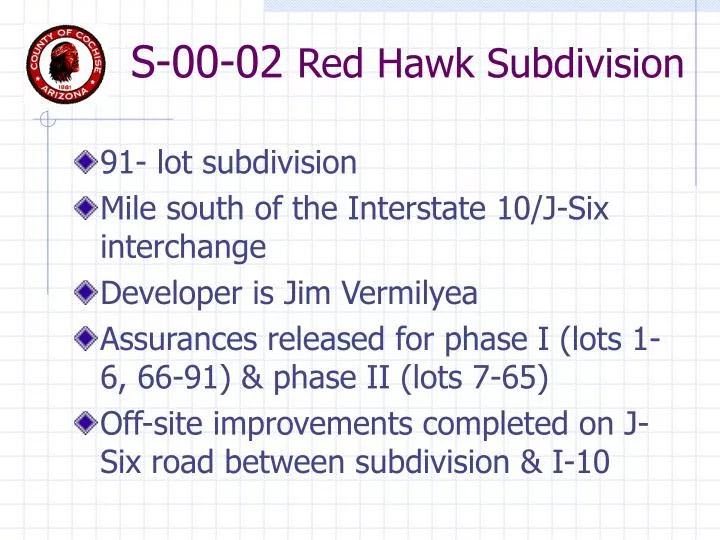 s 00 02 red hawk subdivision