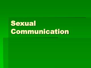 Sexual Communication