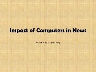 Impact of Computers in News