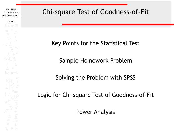 chi square test of goodness of fit