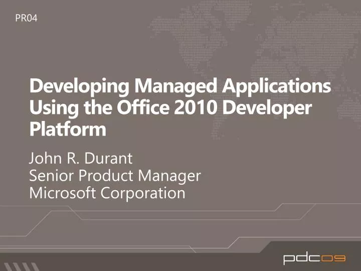 developing managed applications using the office 2010 developer platform