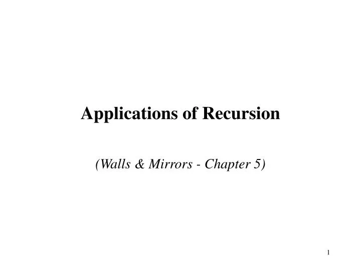 applications of recursion