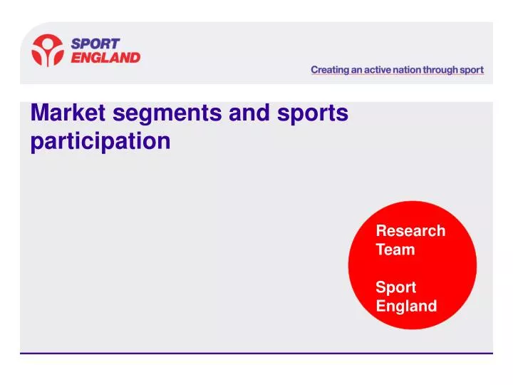 market segments and sports participation