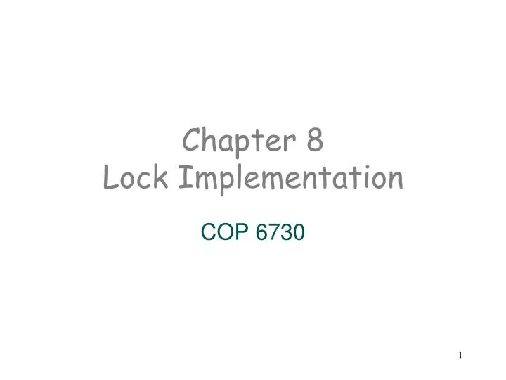 chapter 8 lock implementation