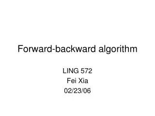 Forward-backward algorithm