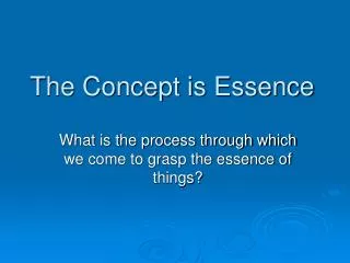 The Concept is Essence