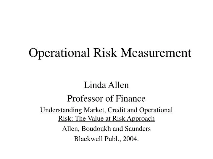 operational risk measurement