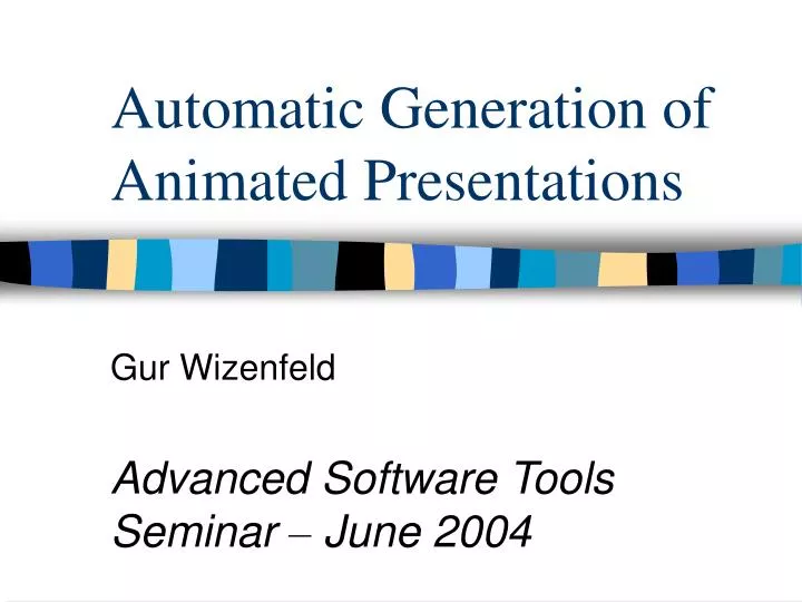 automatic generation of animated presentations