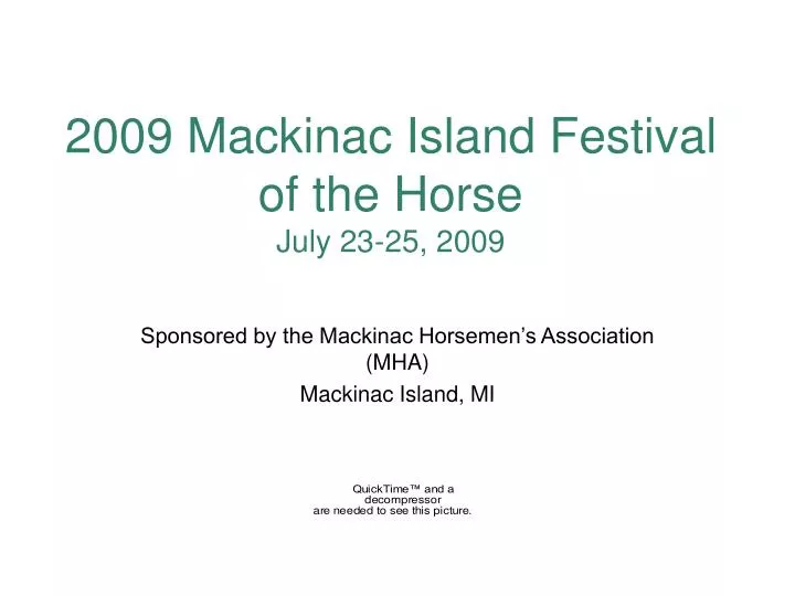 2009 mackinac island festival of the horse july 23 25 2009