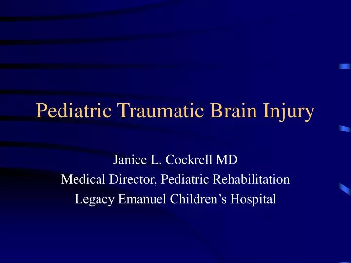 pediatric traumatic brain injury