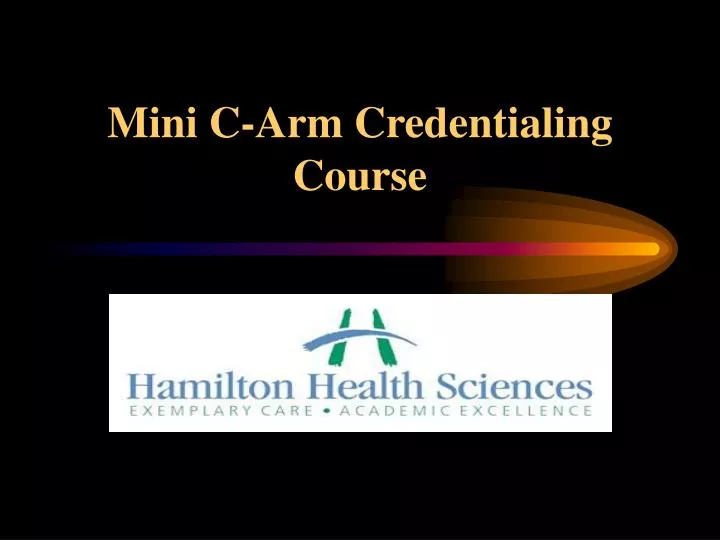 mini c arm credentialing course