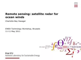Remote sensing: satellite radar for ocean winds