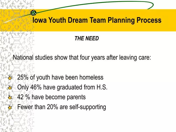 iowa youth dream team planning process