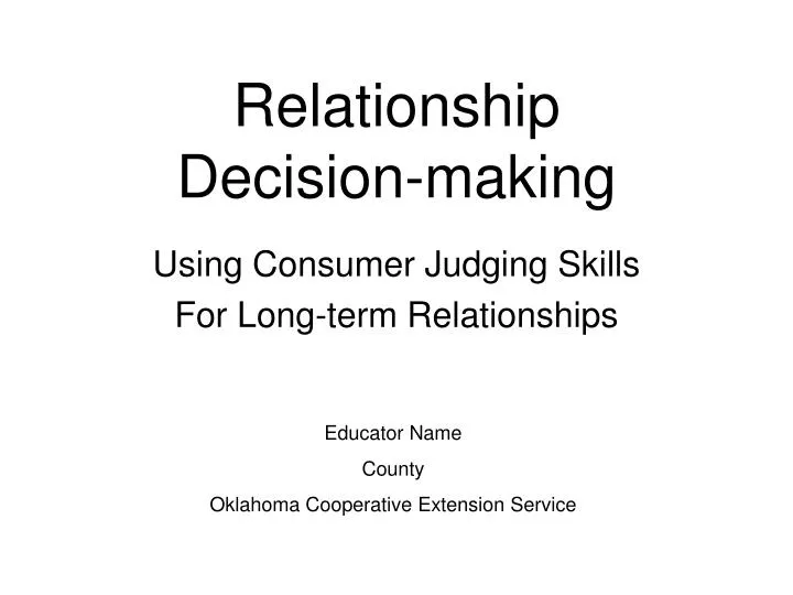 relationship decision making