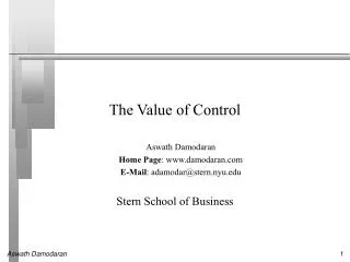 The Value of Control