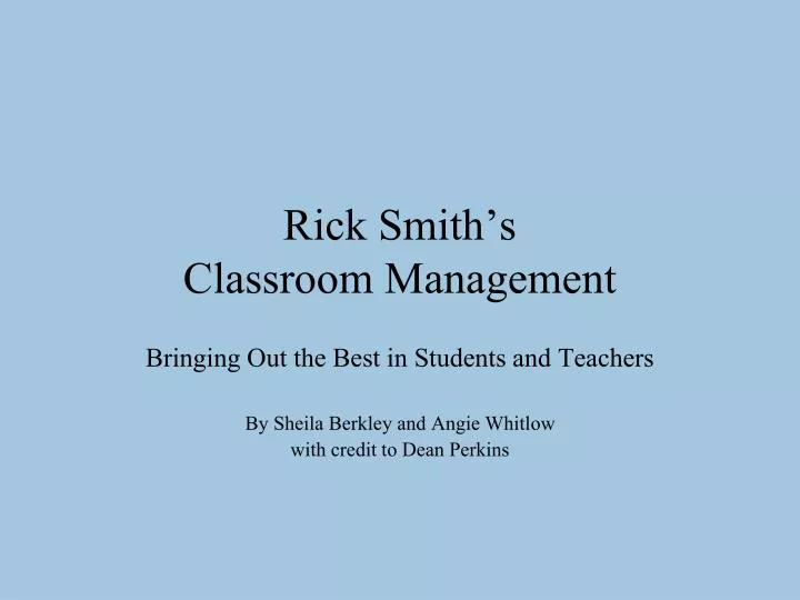 rick smith s classroom management