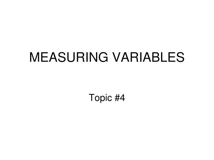 measuring variables