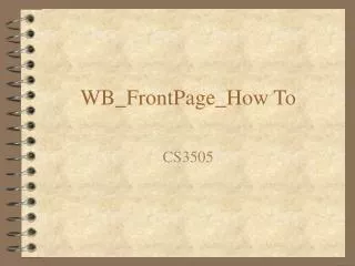 WB_FrontPage_How To