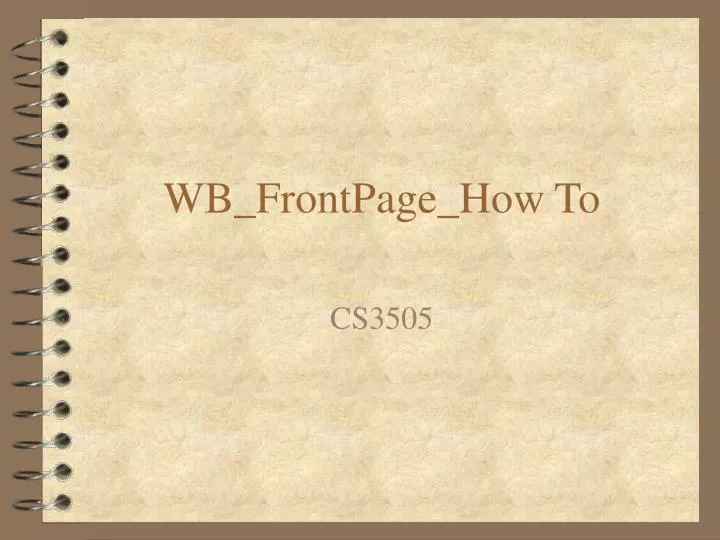 wb frontpage how to