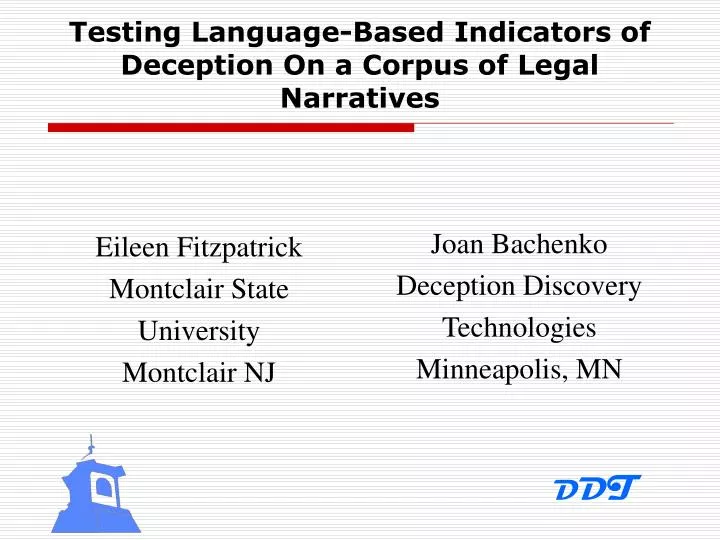testing language based indicators of deception on a corpus of legal narratives