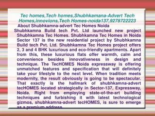 Tec homes,Tech homes,Shubhkamana-Advert Tech Homes,innovions