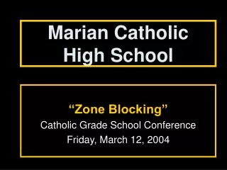 Marian Catholic High School