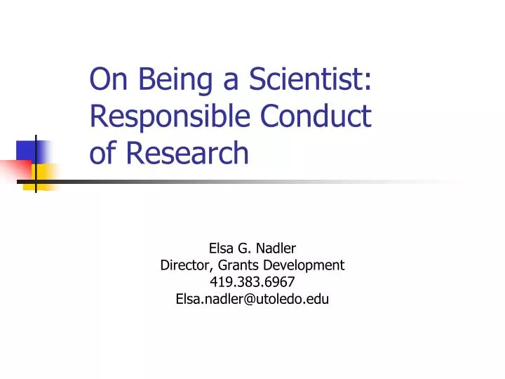 on being a scientist responsible conduct of research