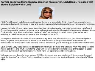 Former executive launches new career as music artist, LadyBo