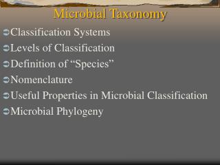 Microbial Taxonomy