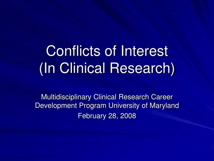 conflicts of interest in clinical research
