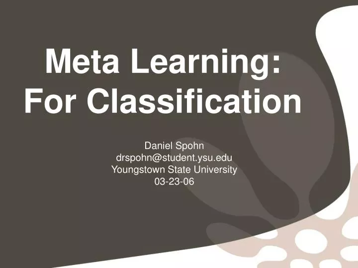 meta learning for classification