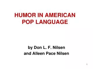 HUMOR IN AMERICAN POP LANGUAGE