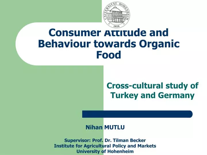 consumer attitude and behaviour towards organic food
