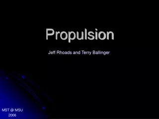 Propulsion